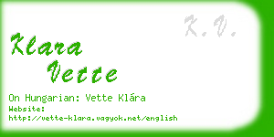 klara vette business card